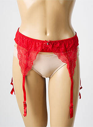 Guêpière/porte-jarretelle fermeture agrafe rouge GORTEKS femme