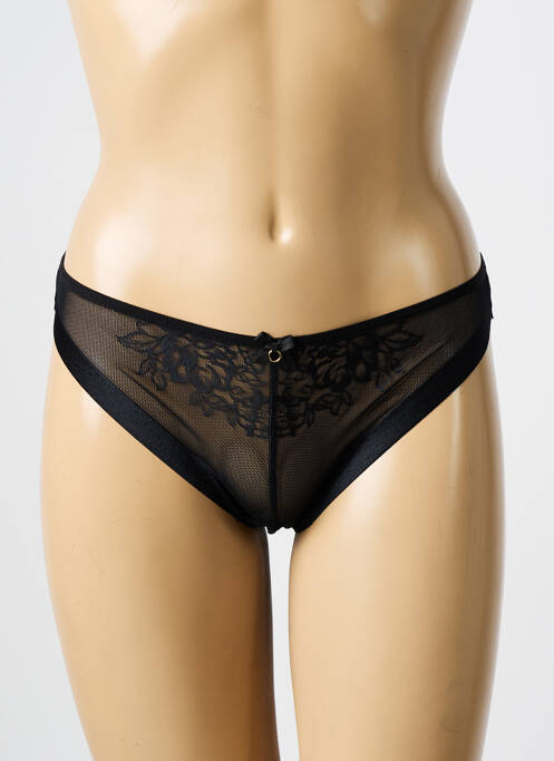 Tanga noir GORTEKS pour femme