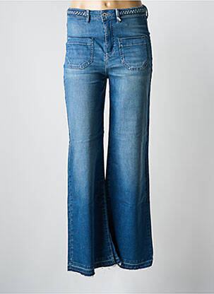 Jeans coupe large stretch taille normale bleu HAPPY femme