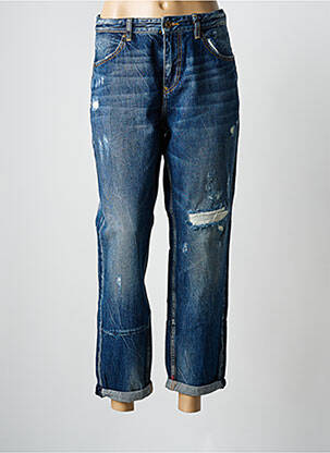 Jeans coupe droite effet usé délavé taille normale bleu SCOTCH & SODA femme