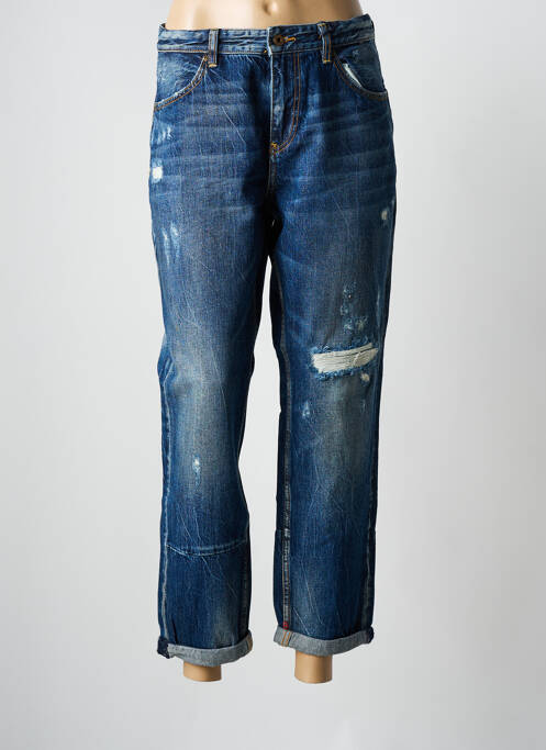 Jeans coupe droite effet usé délavé taille normale bleu SCOTCH & SODA femme