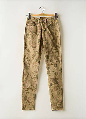 Pantalon slim tissage popeline taille normale vert CREAM femme
