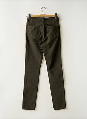 Pantalon slim tissage popeline taille normale vert DENIM STUDIO femme