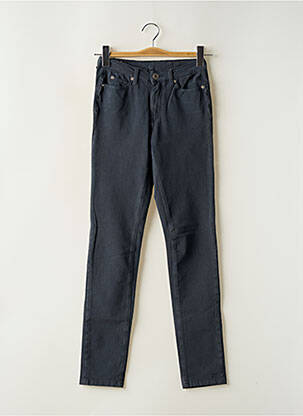 Pantalon slim tissage popeline taille normale gris DENIM STUDIO femme