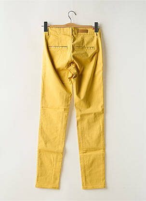 Pantalon chino tissage popeline taille normale jaune fonce HAPPY femme