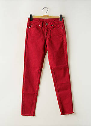 Jeans coupe slim stretch taille normale rouge DENIM STUDIO femme