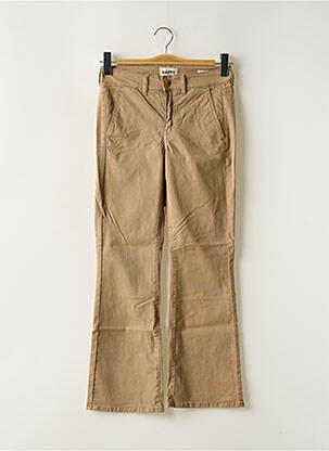 Pantalon chino tissage popeline taille normale beige HAPPY femme