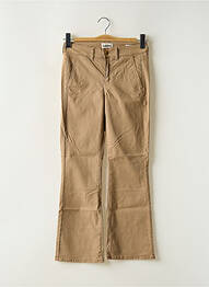Pantalon chino tissage popeline taille normale beige HAPPY femme