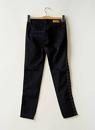Pantalon chino fermeture zippée sous rabat boutonné taille normale noir HAPPY femme
