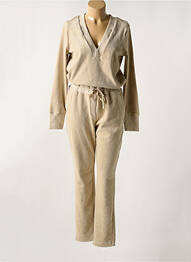 Combi-pantalon coupe cintrée manches longues beige YAYA femme