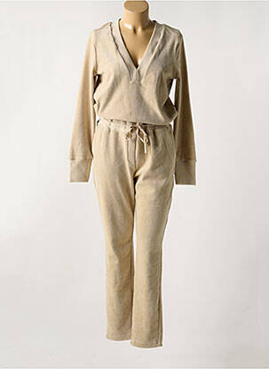 Combi-pantalon coupe cintrée manches longues beige YAYA femme