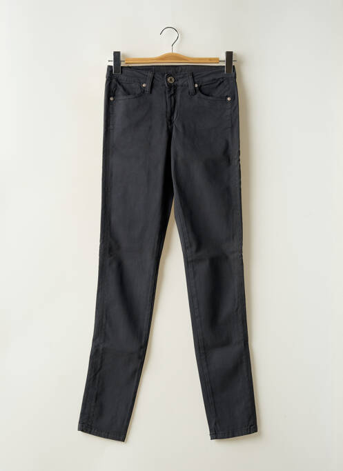 Pantalon slim tissage popeline taille normale gris DENIM STUDIO femme