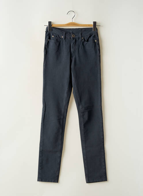 Pantalon slim tissage popeline taille normale gris DENIM STUDIO femme