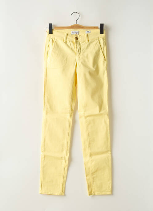 Pantalon chino tissage popeline taille normale jaune HAPPY femme