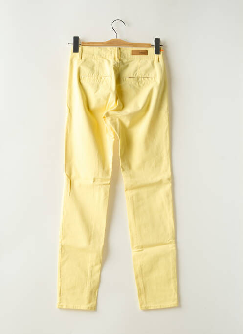 Pantalon chino tissage popeline taille normale jaune HAPPY femme