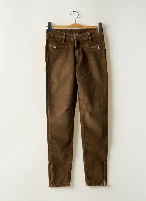 Pantalon slim stretch taille normale marron DENIM STUDIO femme