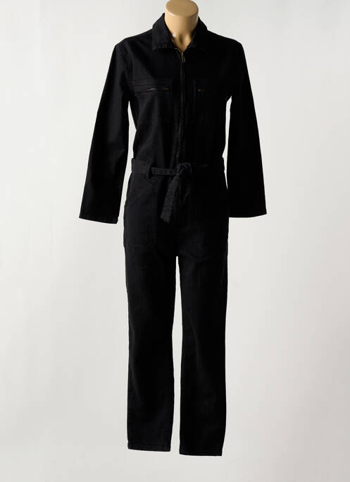 Combi-pantalon col chemisier manches longues noir LA PETITE FRANCAISE femme