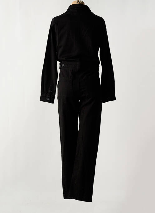 Combi-pantalon fermeture boutonnée sur le devant manches longues noir HAPPY femme