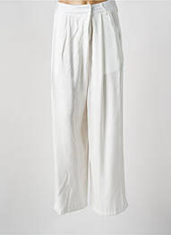 Pantalon large fermeture zippée sous rabat avec crochet taille normale blanc NEKANE femme
