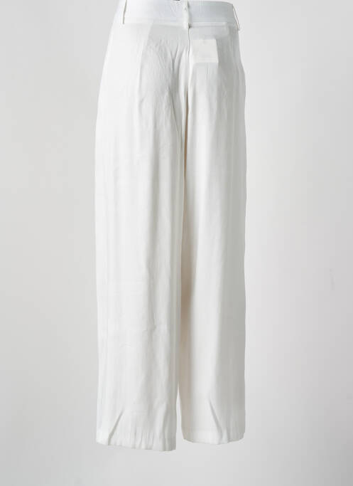 Pantalon large fermeture zippée sous rabat avec crochet taille normale blanc NEKANE femme