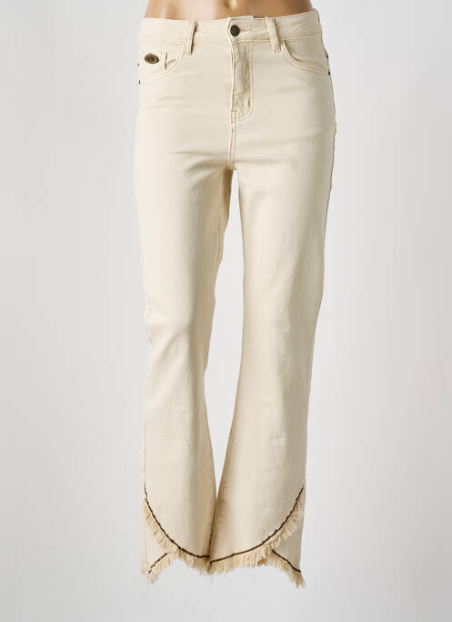 Jean coupe flare stretch taille normale beige NEKANE femme