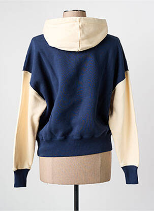 Sweat-shirt à capuche col v manches longues bleu TRENDSPLANT femme