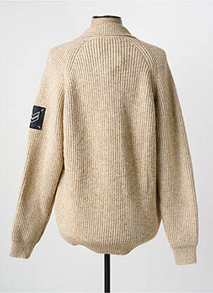 Gilet manches longues col châle beige FREEMAN T.PORTER homme