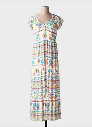 Robe longue manches courtes manches courtes orange TINTA STYLE femme