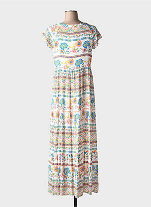 Robe longue manches courtes manches courtes orange TINTA STYLE femme