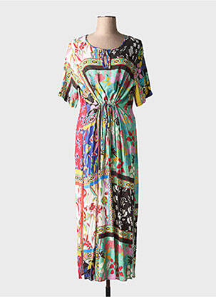Robe longue manches courtes manches courtes bleu ERFO femme