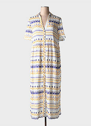 Robe longue manches courtes manches courtes bleu TINTA STYLE femme