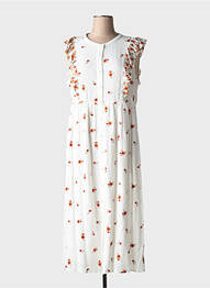 Robe longue manches courtes manches courtes beige CREAM femme