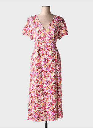 Robe longue imprimé fleurs manches courtes rouge AGATHE & LOUISE femme