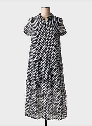 Robe longue manches courtes manches courtes noir SURKANA femme