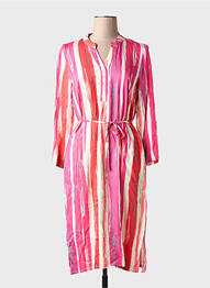 Robe mi-longue manches longues manches longues rose MICHA femme