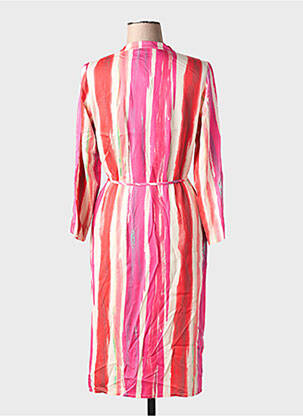 Robe mi-longue manches longues manches longues rose MICHA femme