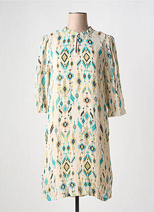 Robe mi-longue manches 3/4 manches 3/4 beige CREAM femme
