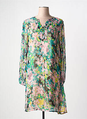 Robe mi-longue manches longues manches longues vert CREAM femme