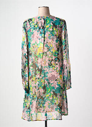 Robe mi-longue coupe fluide manches longues vert CREAM femme