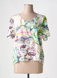 Blouse imprimé fantaisie manches courtes beige CREAM femme