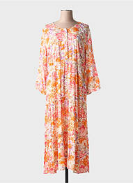 Robe longue manches longues manches longues orange MICHA femme
