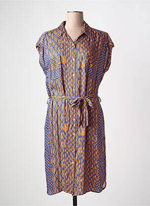 Robe mi-longue imprimé fantaisie sans manche bleu TINTA STYLE femme
