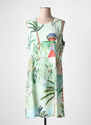 Robe mi-longue coupe fluide sans manche vert DESIGUAL femme
