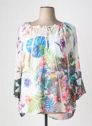 Blouse légère et transparente manches 3/4 blanc ERFO femme