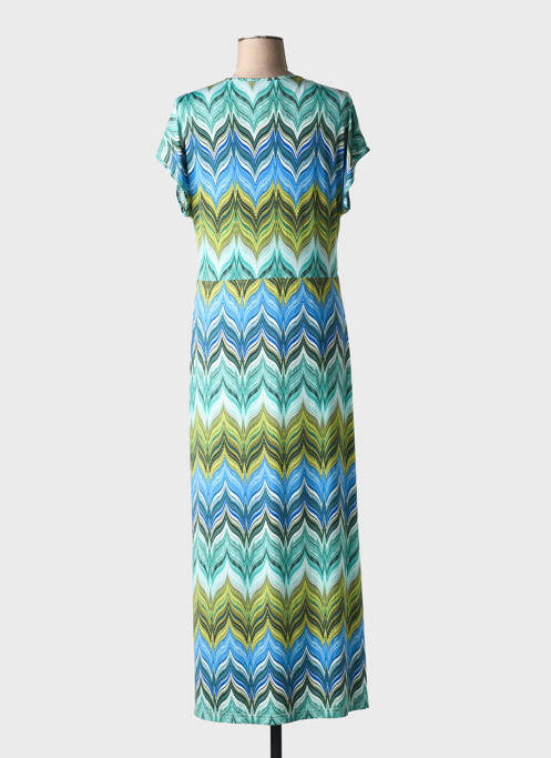 Robe longue imprimé fantaisie manches courtes bleu BATIDA femme