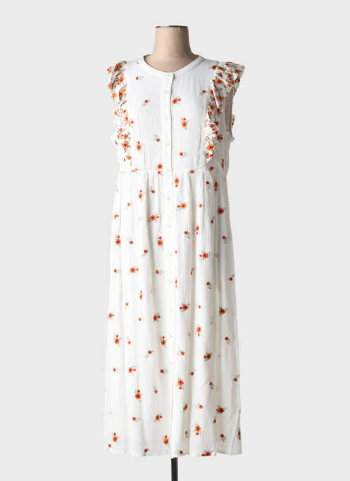 Robe longue manches courtes manches courtes beige CREAM femme