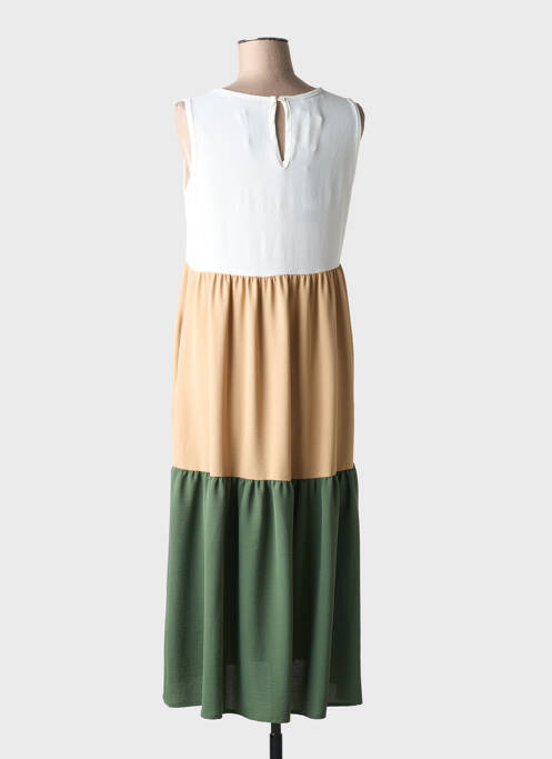 Robe longue tissage crêpe sans manche beige BATIDA femme