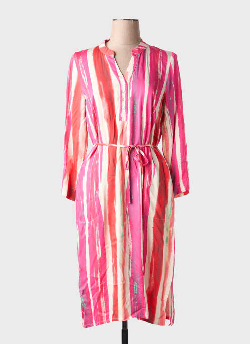 Robe mi-longue manches longues manches longues rose MICHA femme