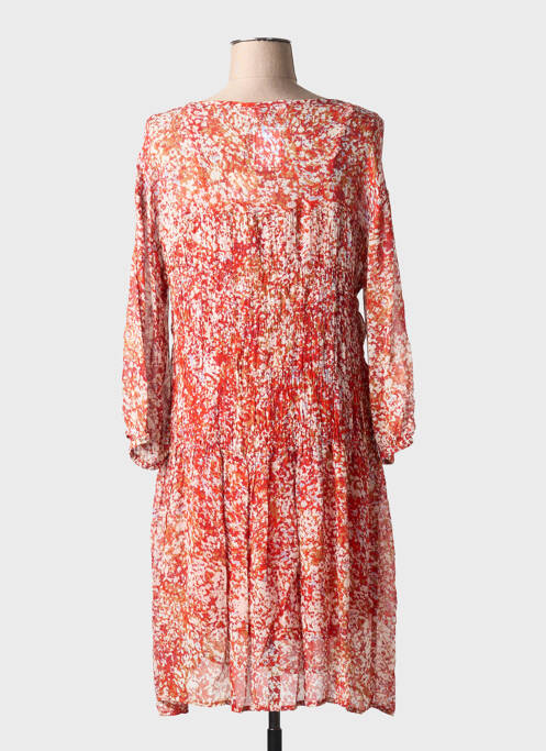 Robe mi-longue coupe fluide manches longues rouge CREAM femme