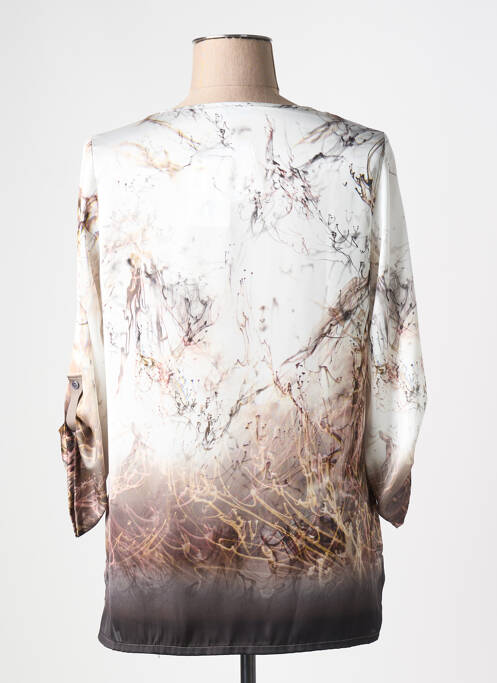 Blouse imprimé fantaisie manches 3/4 marron BARBARA LEBEK femme